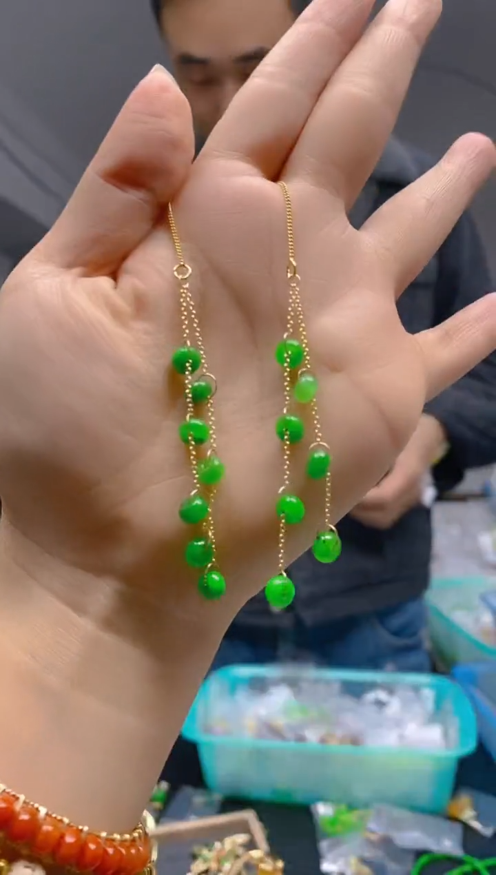 【闪购商品】翡翠耳饰合金0360翡翠耳线