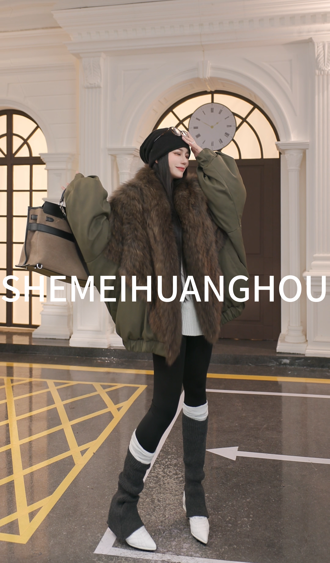 （冬日暖阳）原创貉子毛整皮皮草90白鹅绒皮草派克外套25117