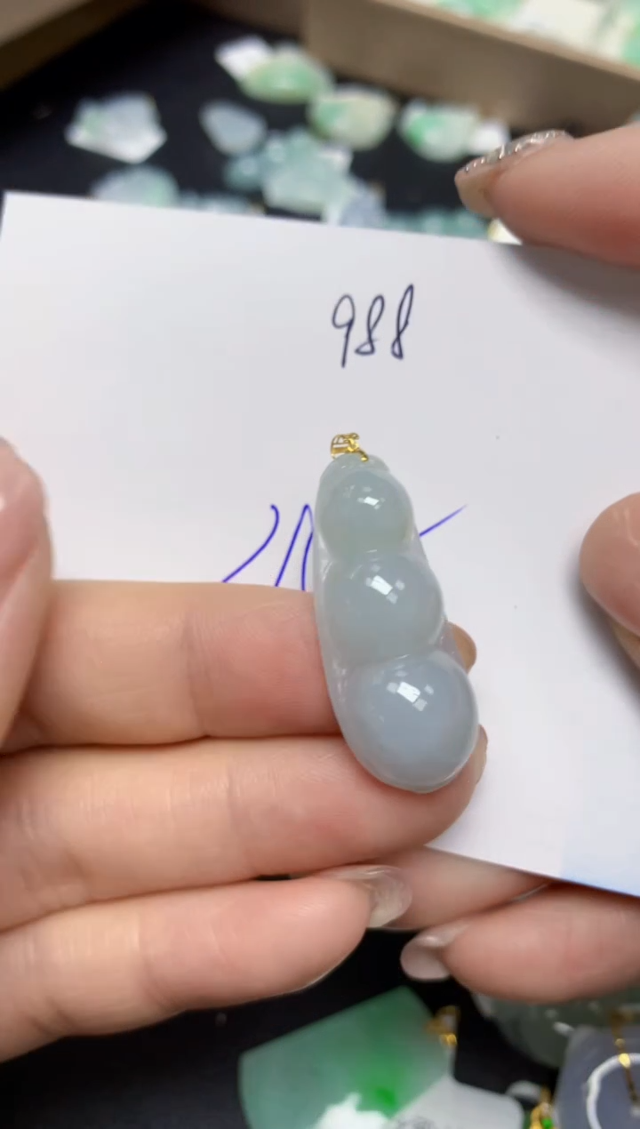 【闪购商品】翡翠挂件18K金镶嵌 天然翡翠A货