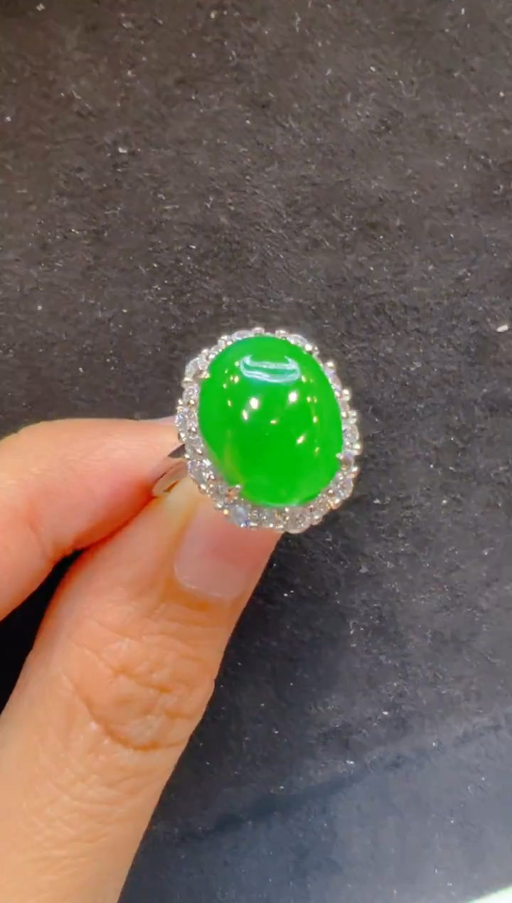 银S925镶嵌戒指翡翠多样性团购发一件