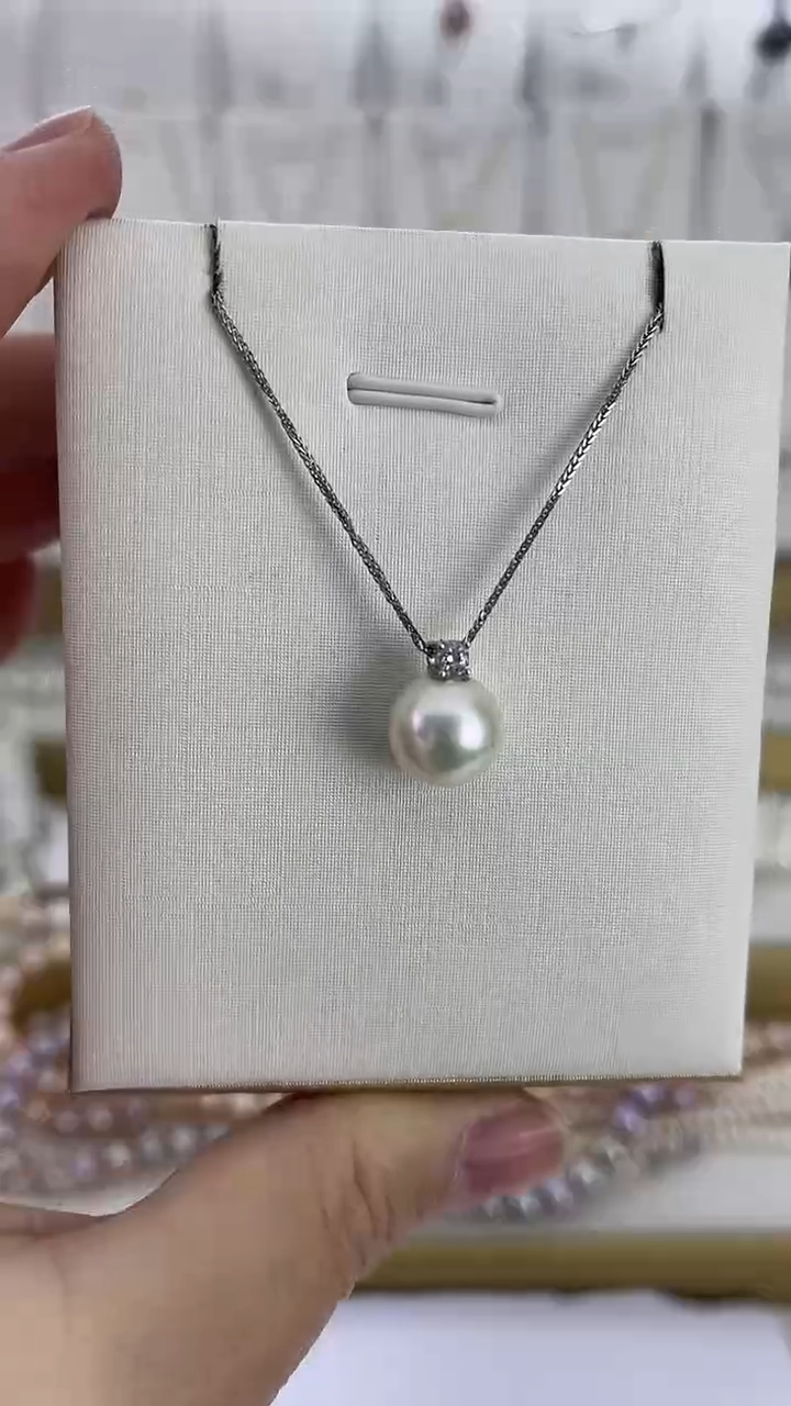 【闪购商品】淡水珍珠颈饰未镶嵌12天然极光珍珠戴妃吊坠