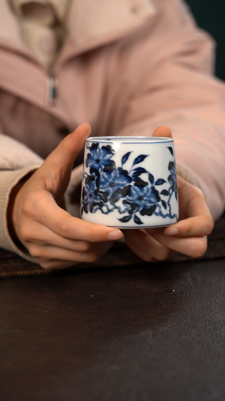 【闪购商品】杯洪印慕明折枝蔷薇威士忌杯