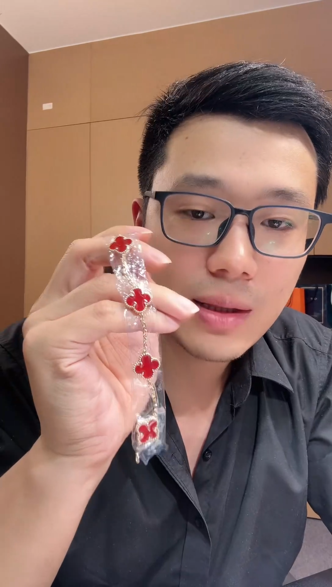 【闪购商品】玛瑙/玉髓手链18K金镶嵌红色k黄，五花手链GHJ