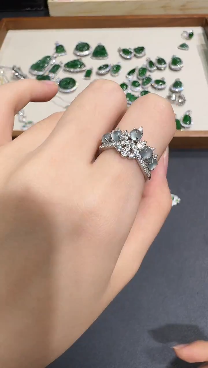 银S925镶嵌戒指翡翠X1202-886-138