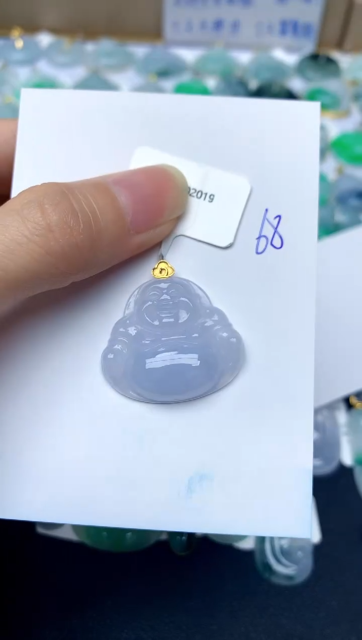 【闪购商品】翡翠颈饰18K金镶嵌68天然A货翡翠