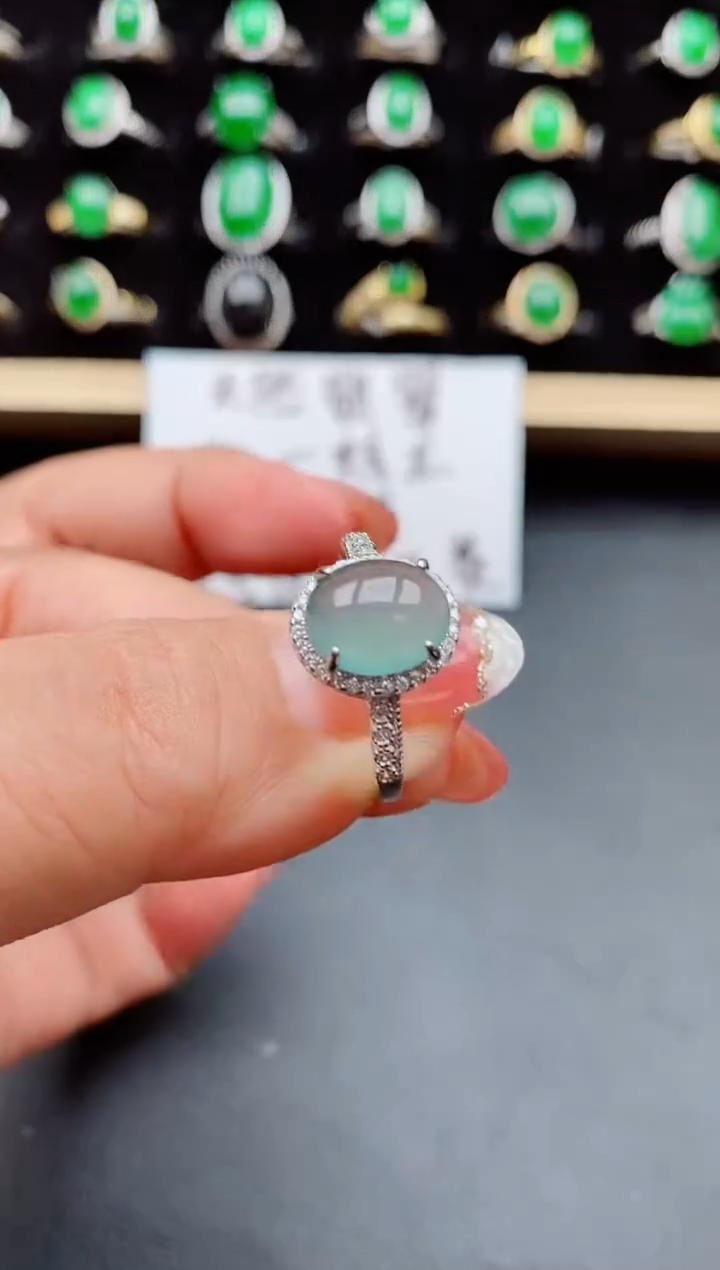 【闪购商品】翡翠戒指银S925镶嵌80580