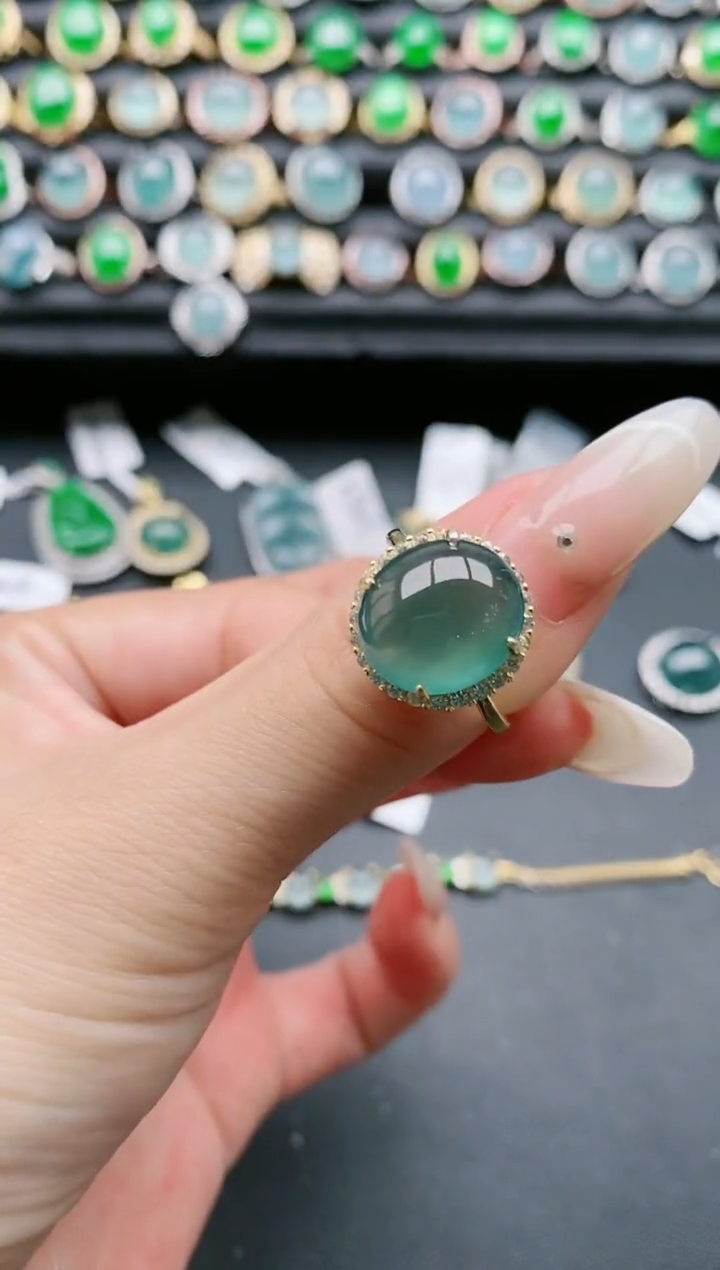 【闪购商品】翡翠戒指银S925镶嵌111111