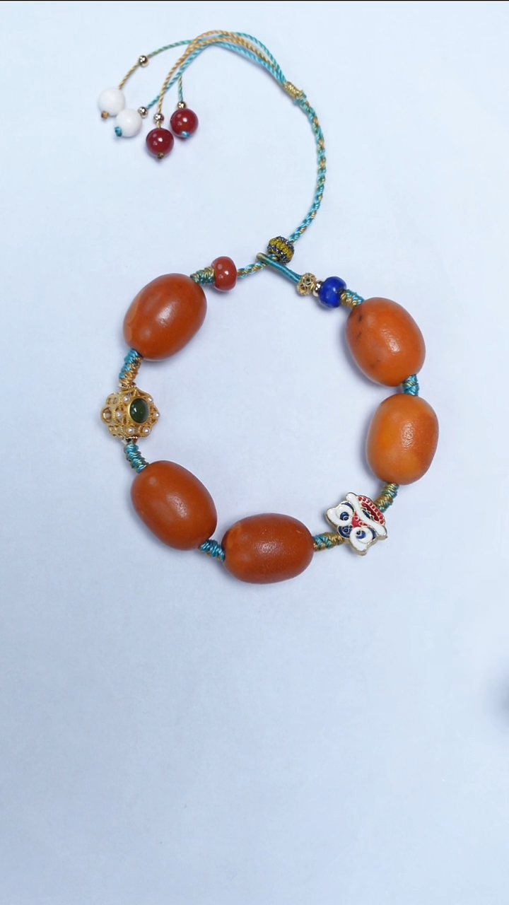 手链蜜蜡未镶嵌橘皮老蜡枣珠手绳