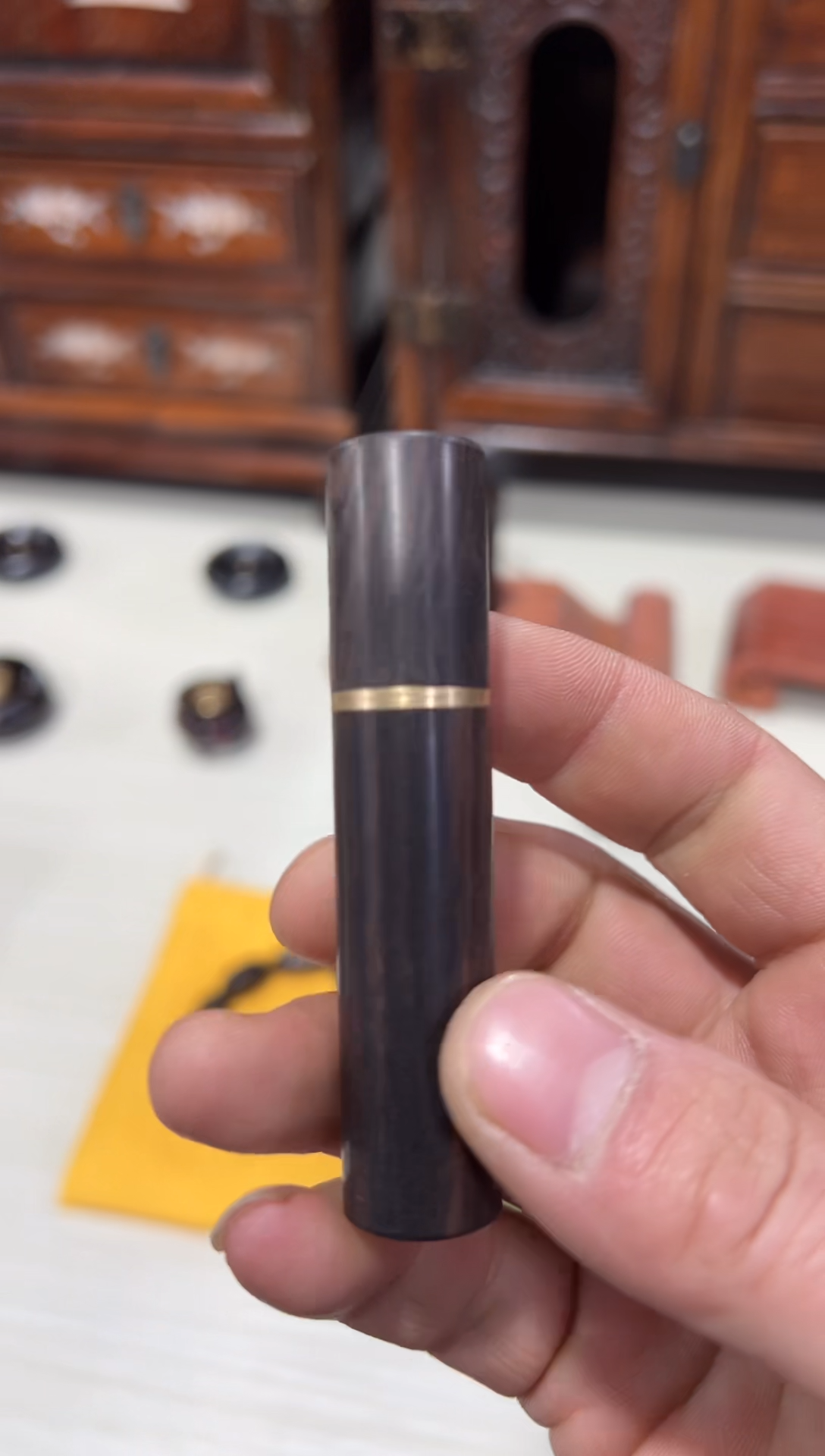 木木 乌木紫光檀牙签罐小号