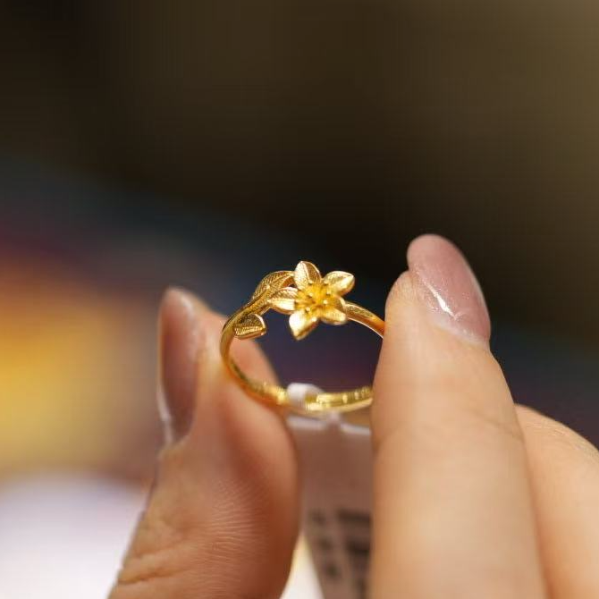 【巧玲专属】足金999桃花戒指 活口经典 2.14