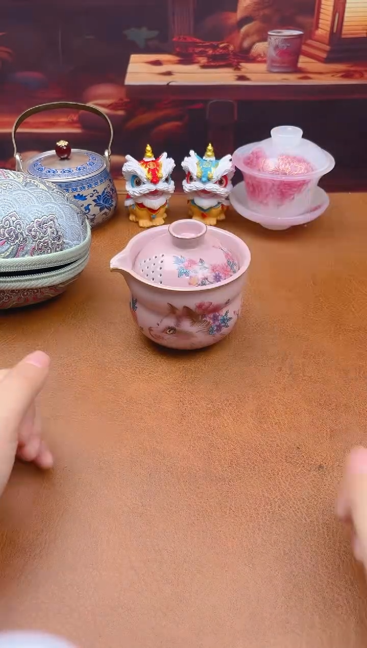 陶瓷茶具摆件旅行套组