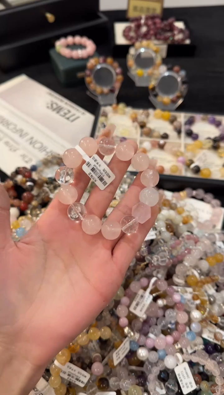 未镶嵌手链水晶粉水晶x2172