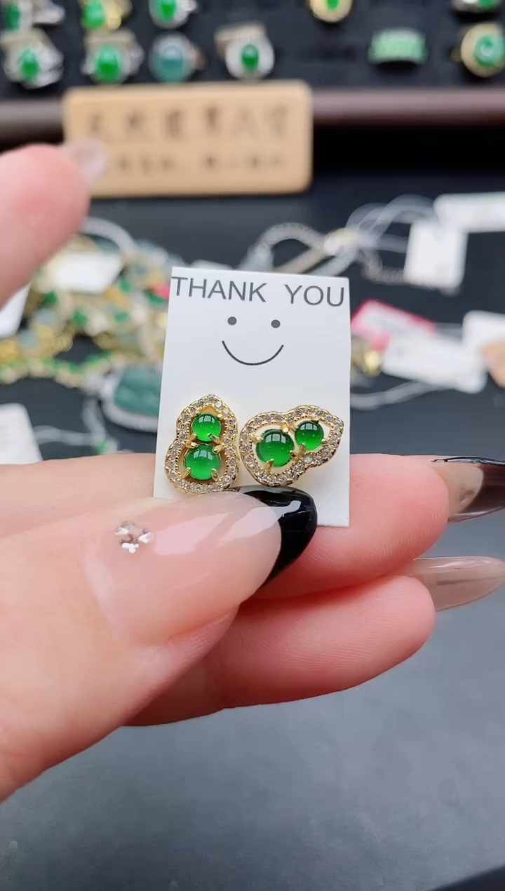 银S925镶嵌戒指翡翠1