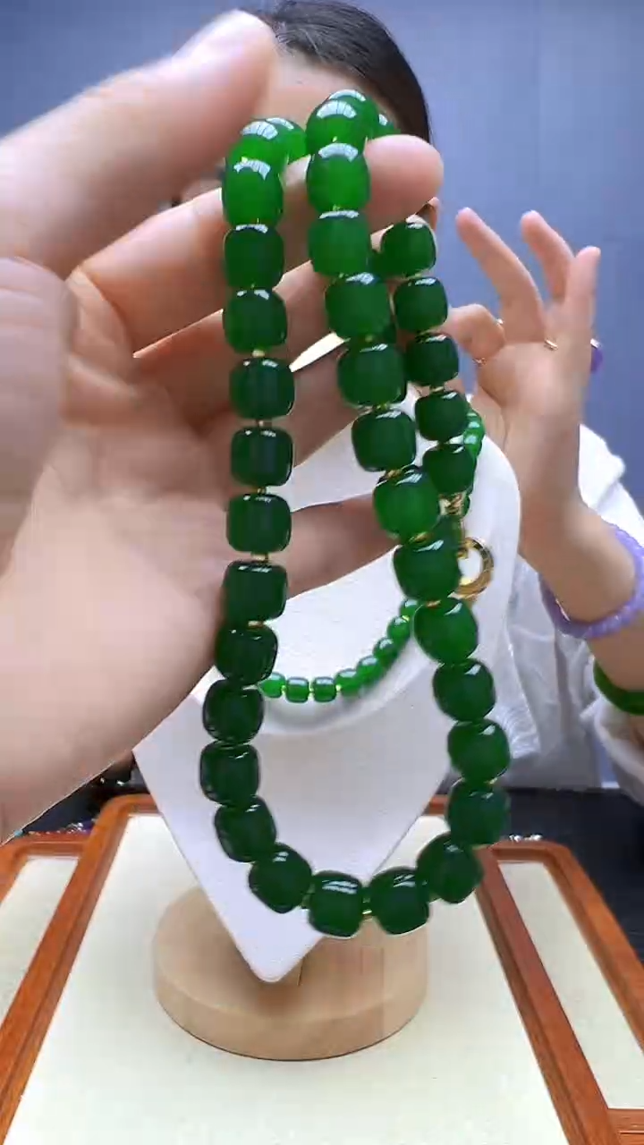 高货绿色diy颈饰算盘