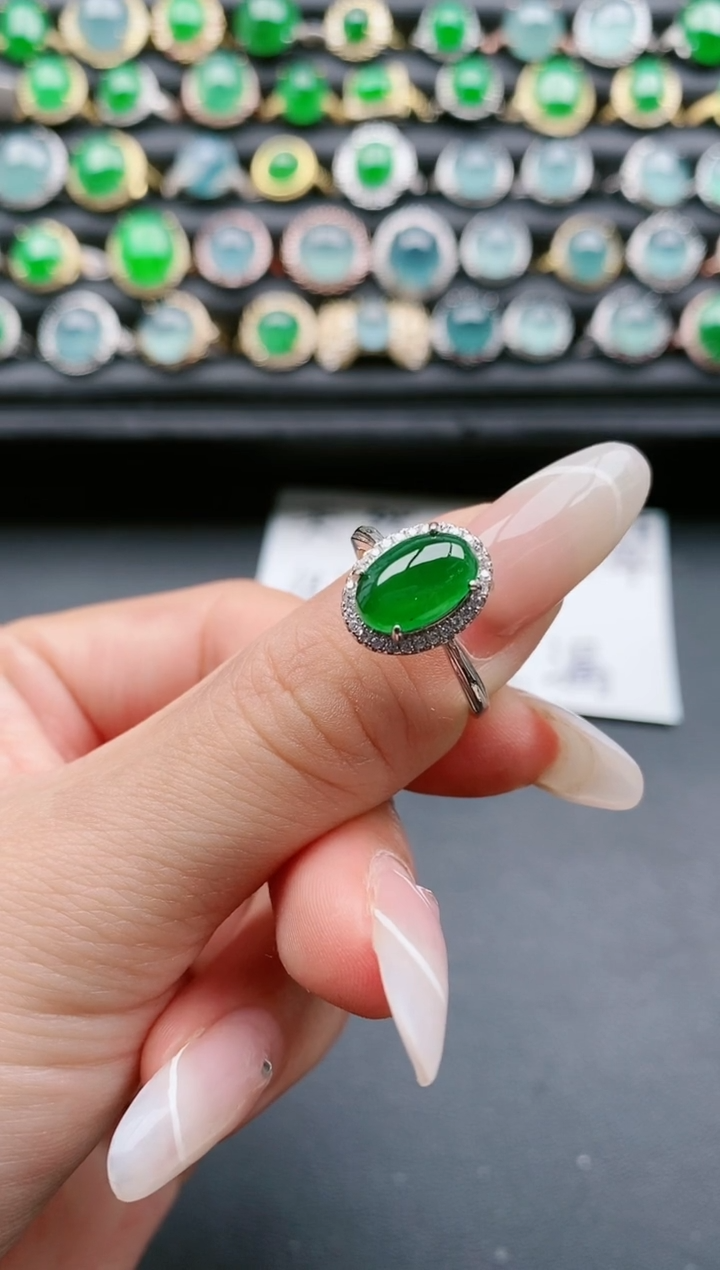 【闪购商品】翡翠戒指银S925镶嵌111111111