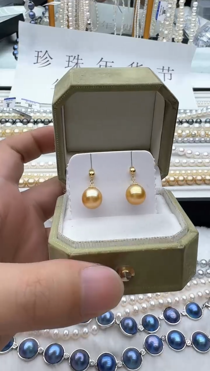 【闪购商品】海水珍珠耳饰18K金镶嵌清货