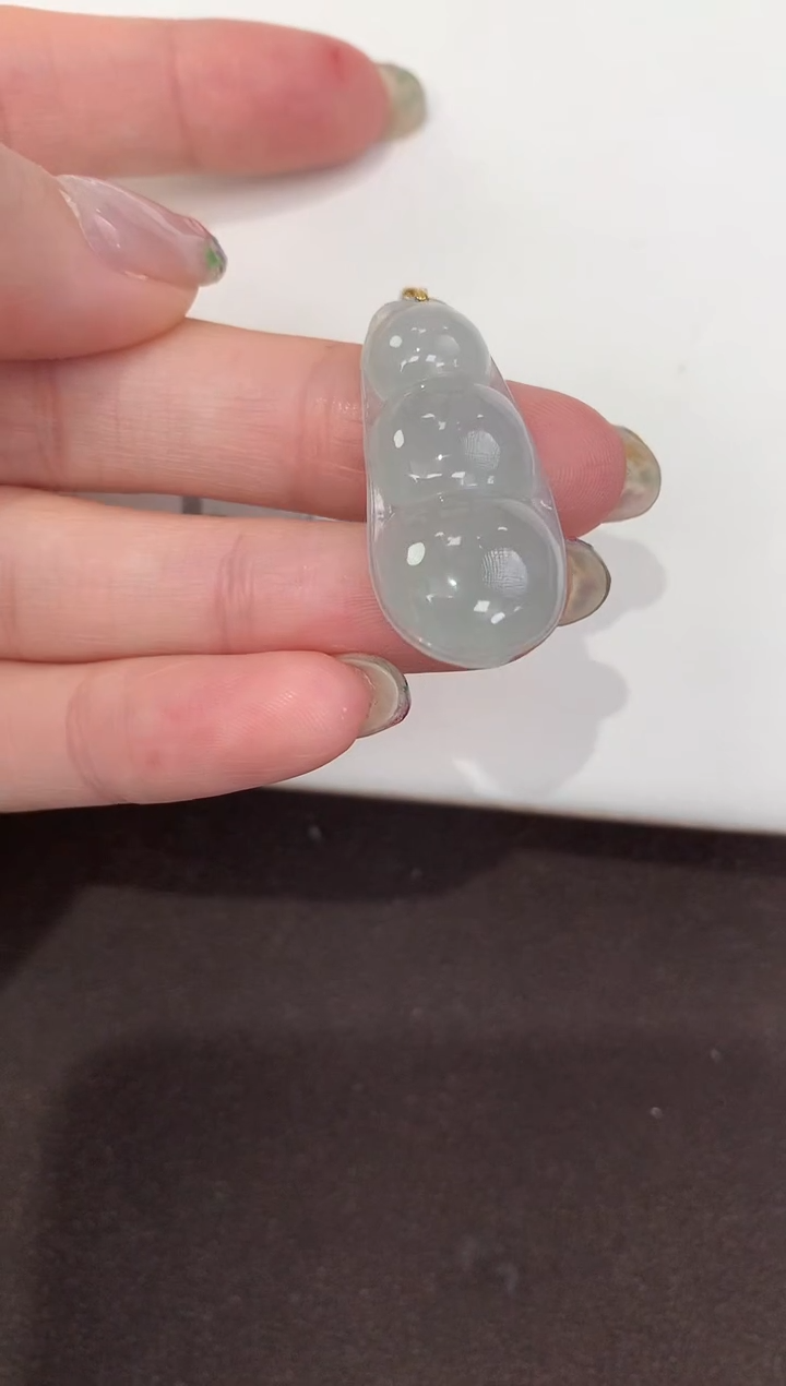 颈饰18K金镶嵌翡翠天然缅甸A货翡翠