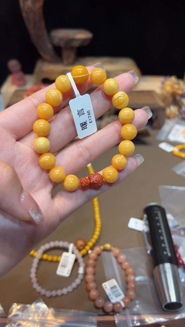 【闪购商品】琥珀手饰18K金镶嵌手饰@@E1260