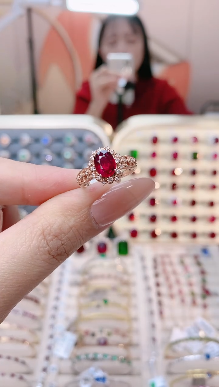 【闪购商品】碧玺18K金戒指18K金镶嵌1