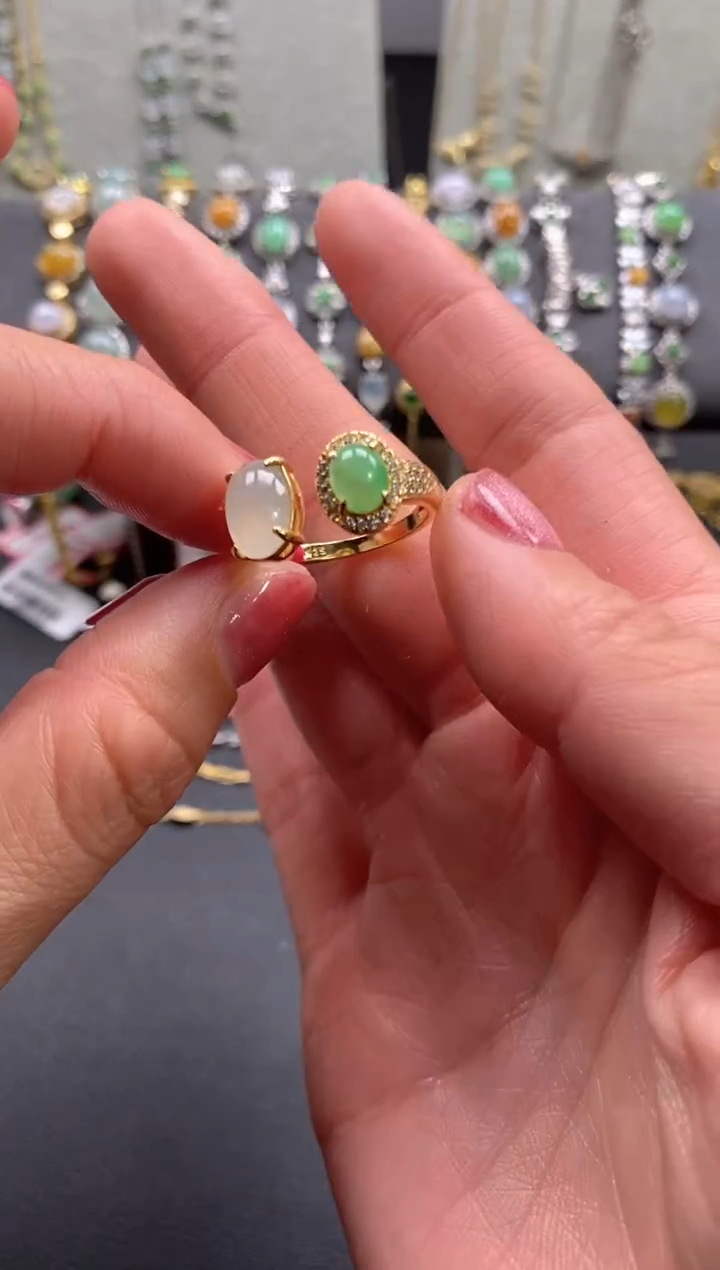 【闪购商品】翡翠戒指银S925镶嵌111111-1