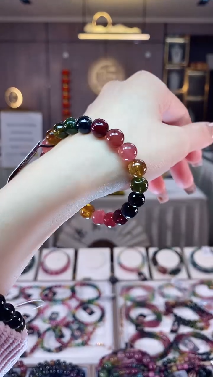 【闪购商品】碧玺单圈手串9mm+未镶嵌一物一证dan