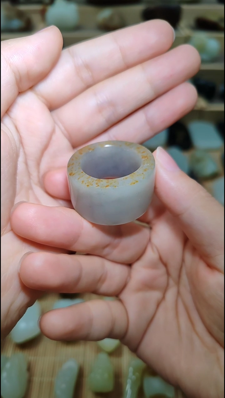 【闪购商品】和田玉把件未镶嵌新疆和田玉青花扳指把件