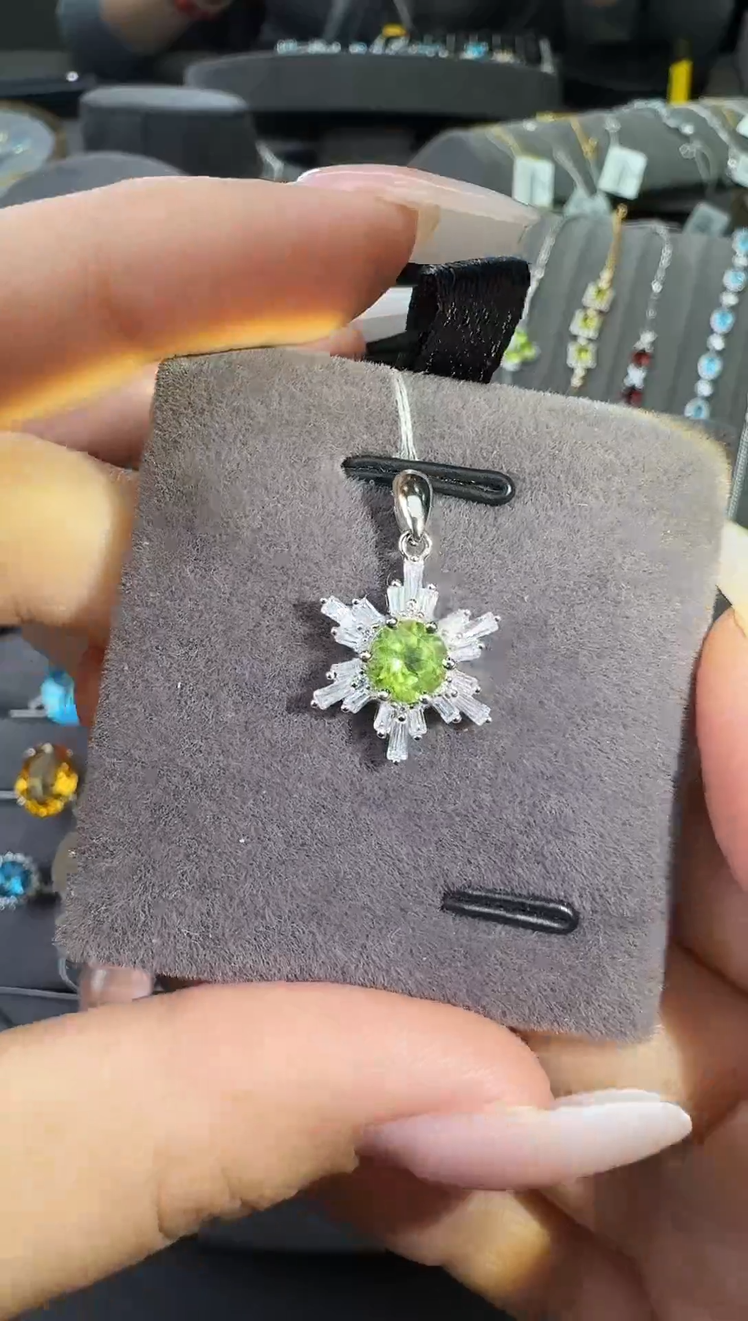 吊坠(不含链)银S925镶嵌橄榄石..