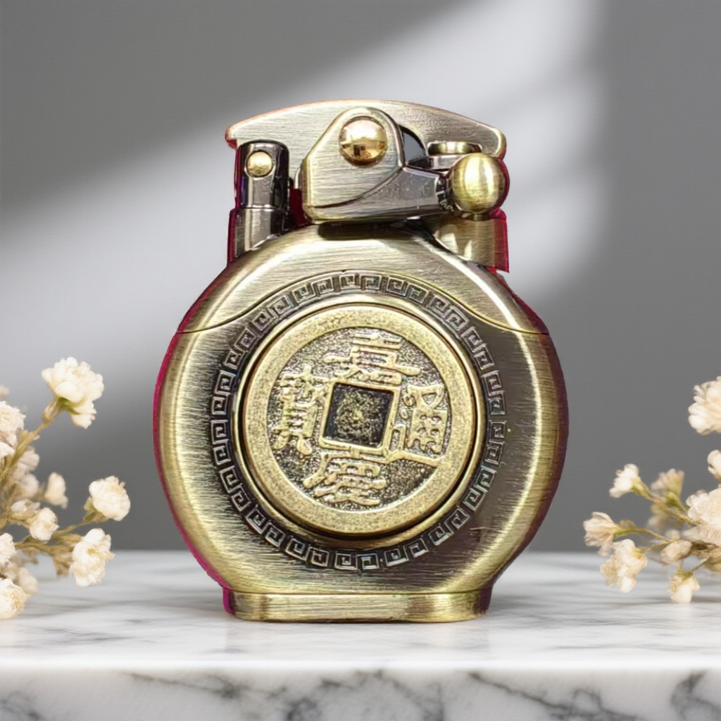 摇臂转大钱砂轮打火机【全新机无煤-油】