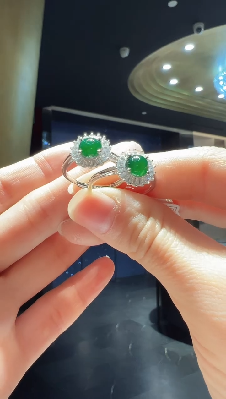 【闪购商品】翡翠戒指银S925镶嵌71】多样性发其一