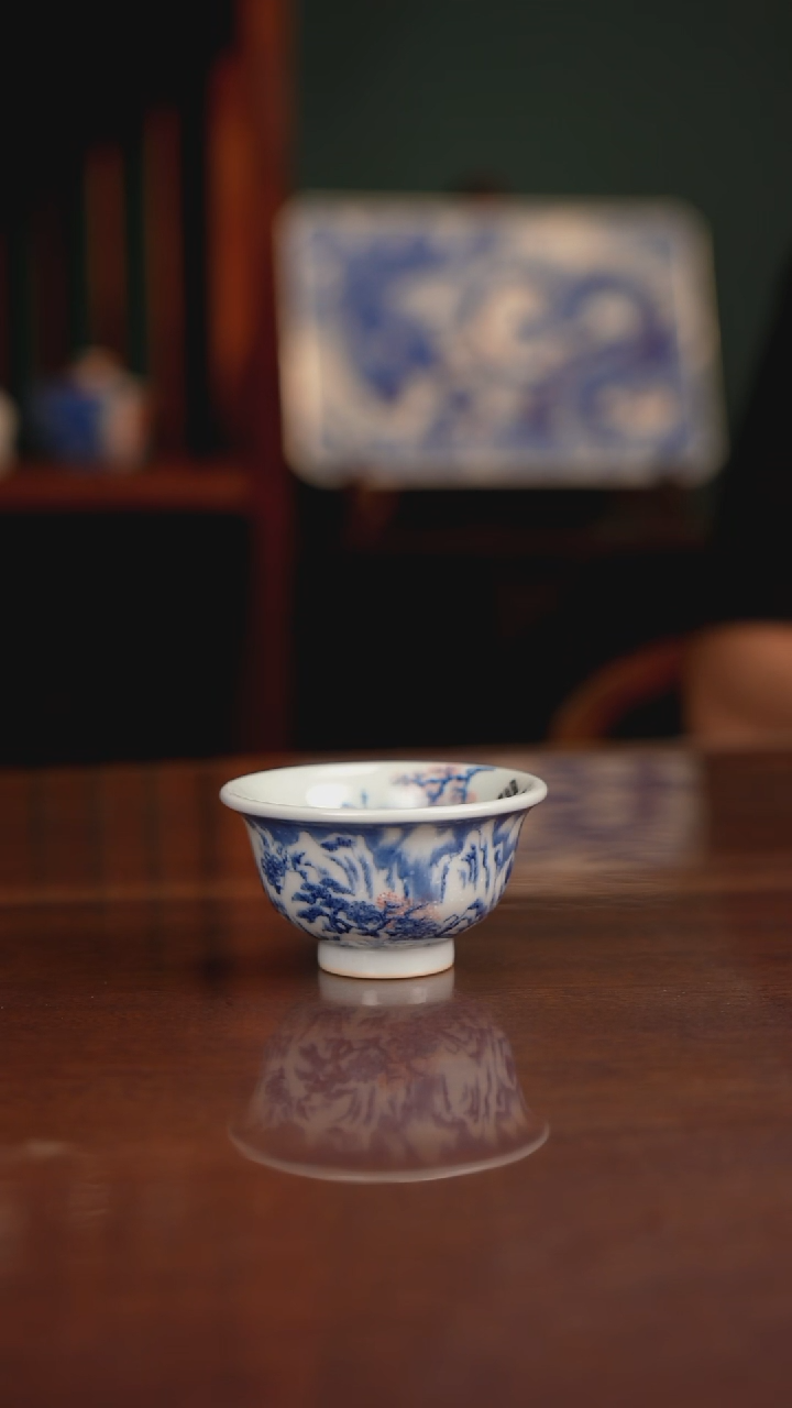 景琳藏青花山水雪景