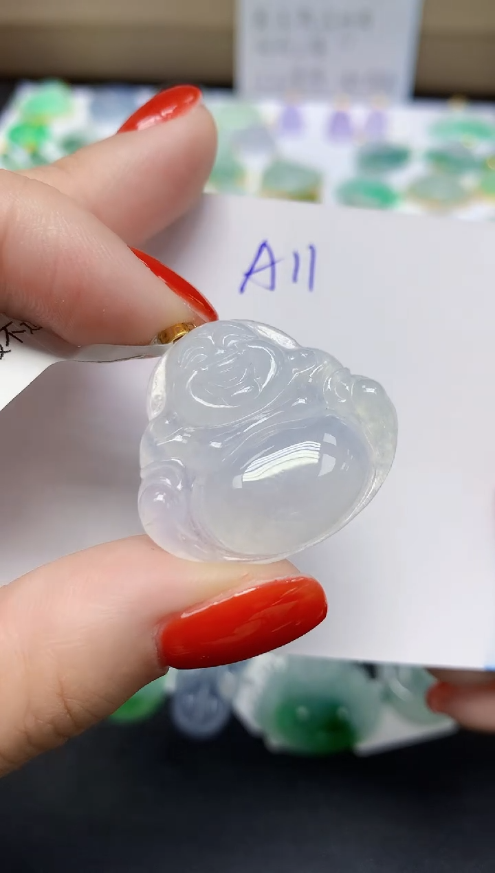 颈饰18K金镶嵌翡翠天然缅甸翡翠A货翡翠百元以上9元证书费自理