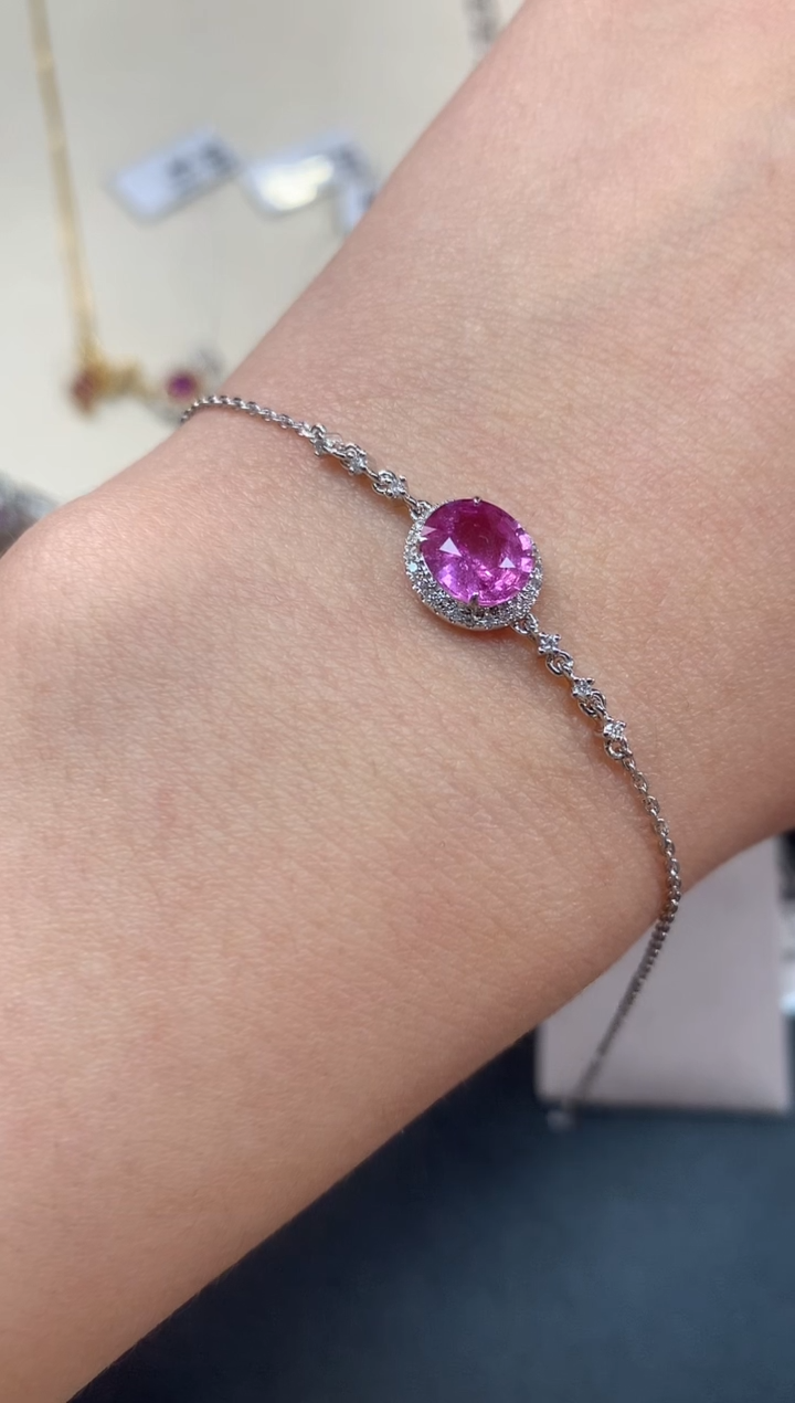 【闪购商品】蓝宝石手链18K金镶嵌V42|9800+0