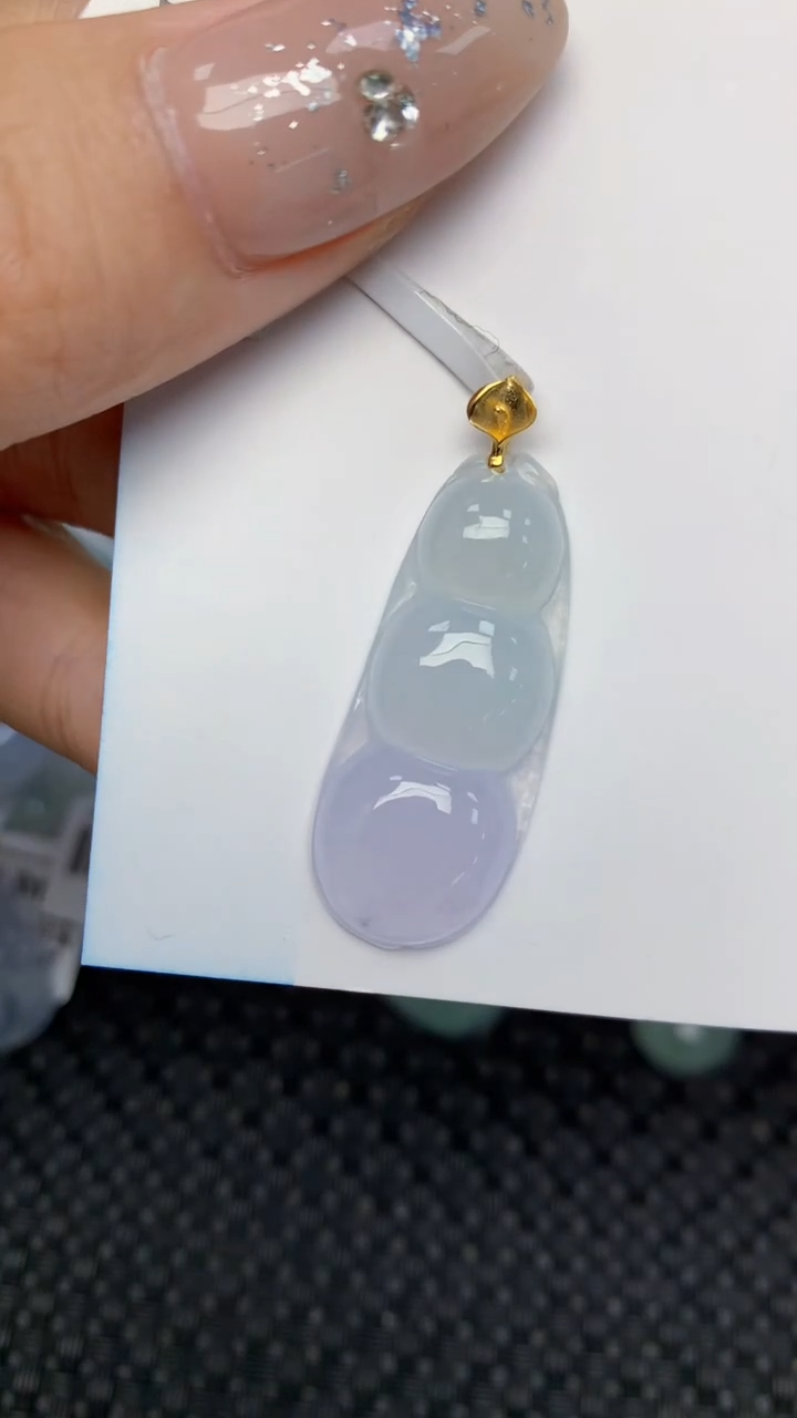 颈饰18K金镶嵌翡翠天然缅甸翡翠a货百元以上9元证书费自理