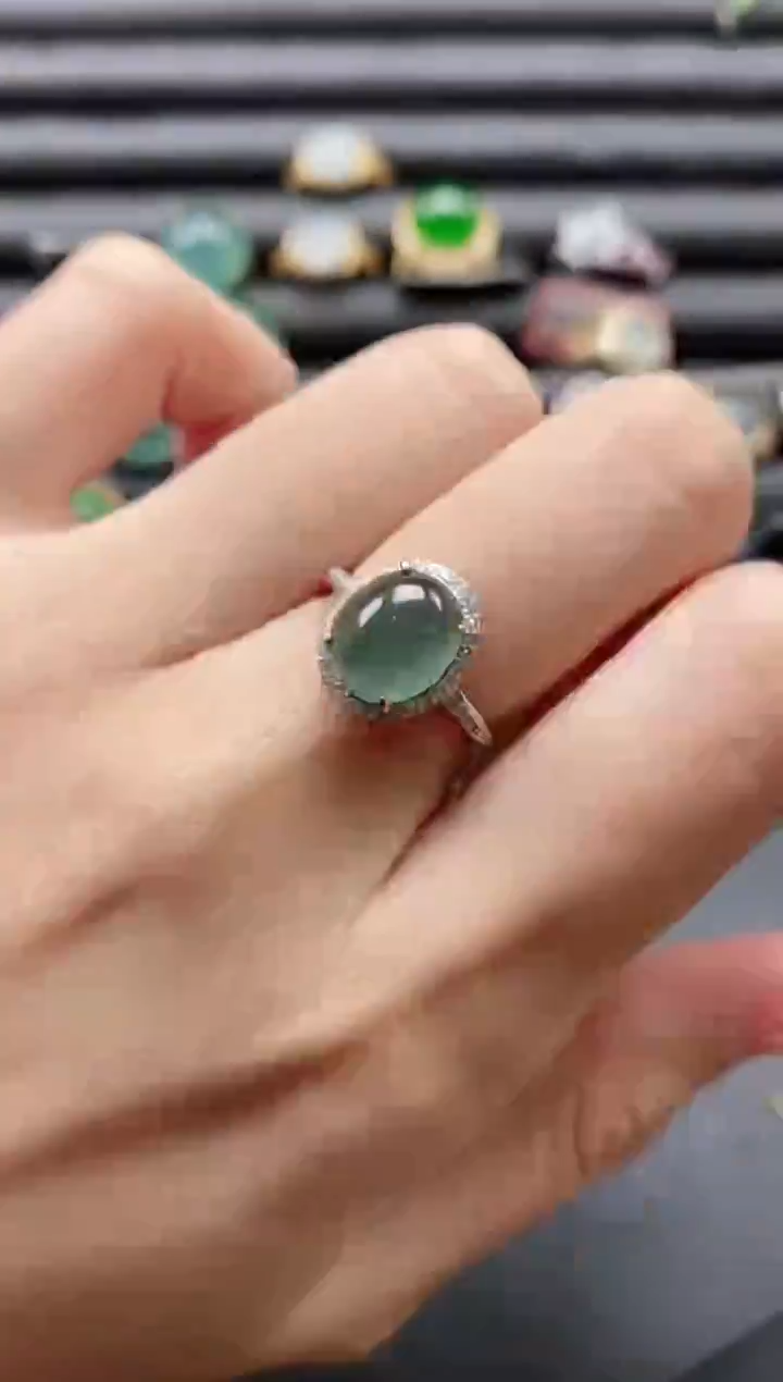 【闪购商品】翡翠戒指银S925镶嵌15151