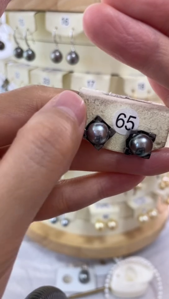 银S925镶嵌耳饰海水珍珠8-9mm