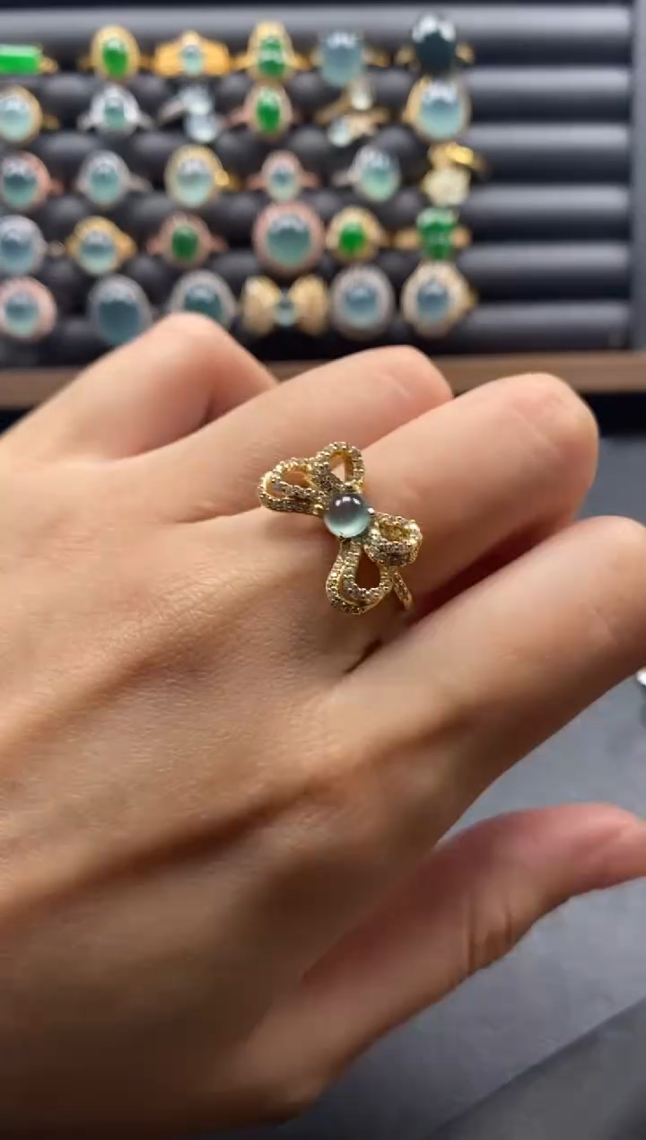 银S925镶嵌戒指翡翠51151