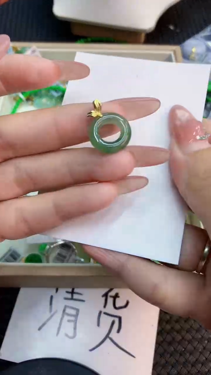 翡翠银S925镶嵌吊坠(不含链)1