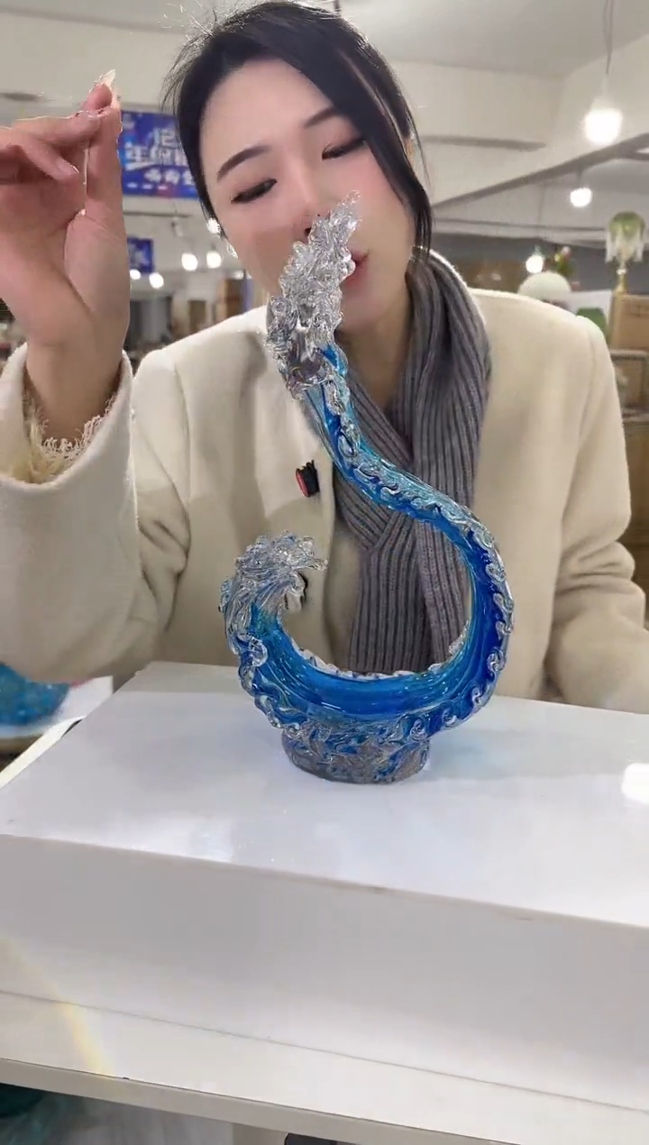 【闪购商品】琉璃瑞鸿花器-z-早