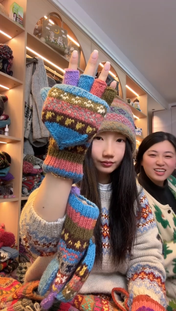 羊毛宝***宝百羊毛五指手套B074