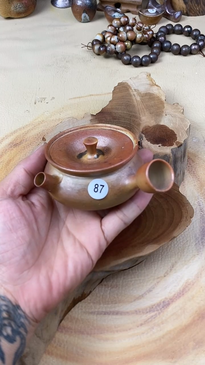 粗陶川宝福利柴烧茶器