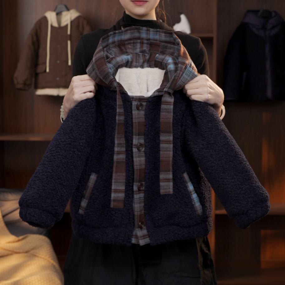 2025C亲子装棉服加厚保暖洋气连帽潮流时尚小众设计师款QZ346