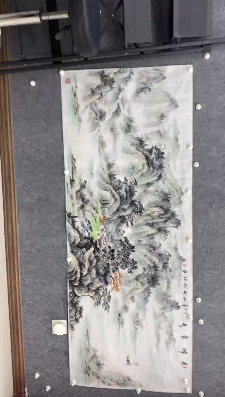 国画诗****方沈泳江 手绘 小六尺180*70cm