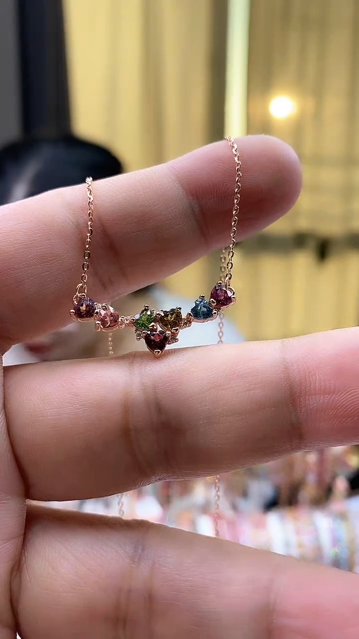 【闪购商品】碧玺项链银S925镶嵌3454354354354354