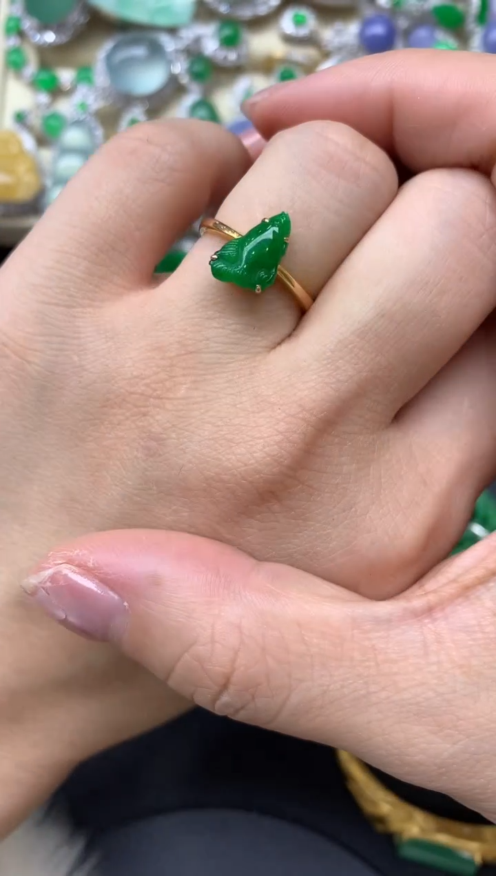 【闪购商品】翡翠戒指18K金镶嵌213中国好珍宝