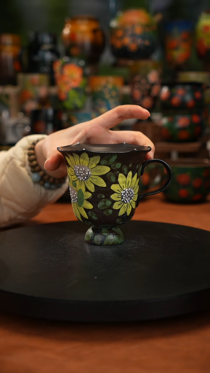 紫砂油画手绘釉下彩