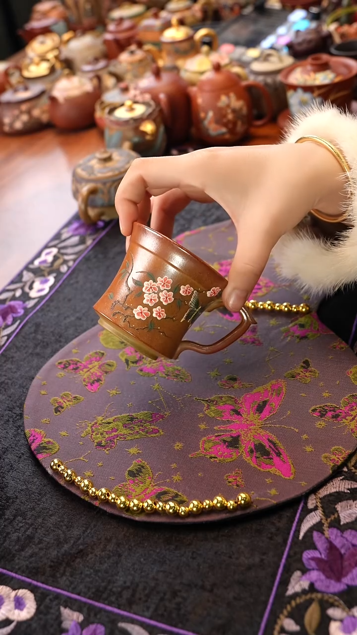 茶壶紫砂段泥柴烧把手杯