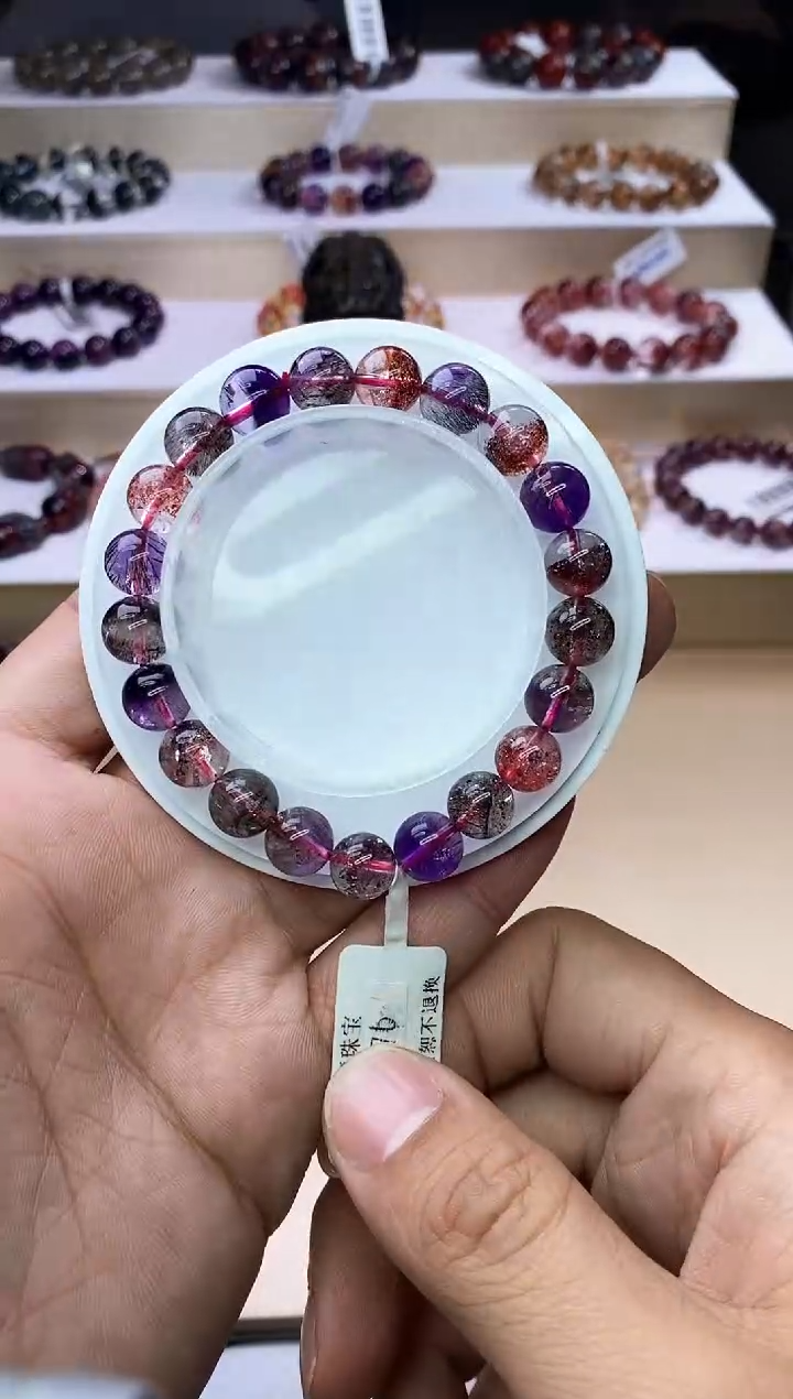 【闪购商品】水晶手链未镶嵌黑加仑超七单圈9m+