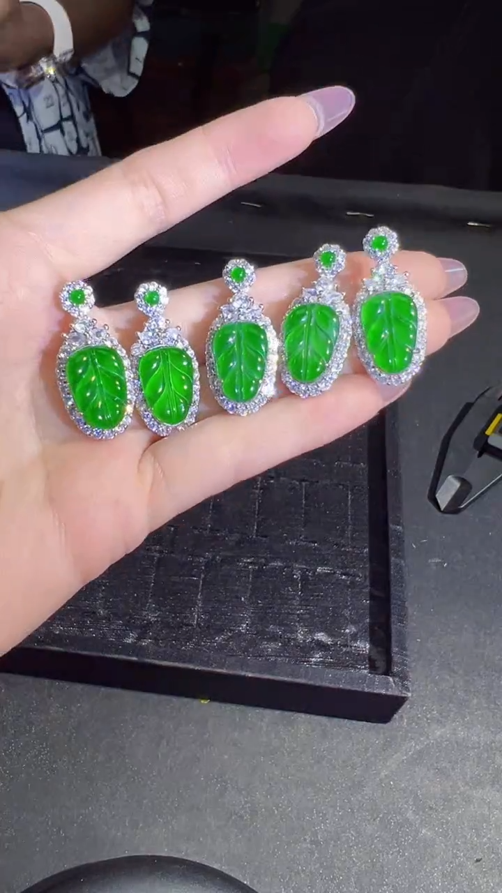 【闪购商品】定制翡翠未镶嵌叶子商品多样性发货1