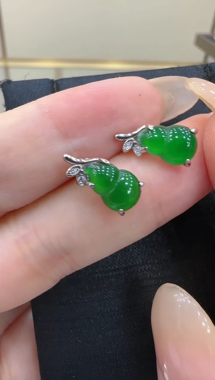【闪购商品】翡翠耳饰银S925镶嵌团购多样性发一件