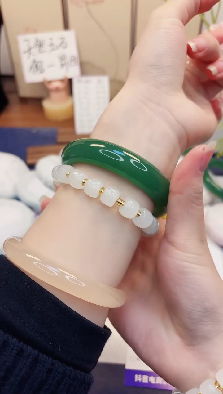 【闪购商品】石英质玉手镯未镶嵌345-东陵玉-圈口58
